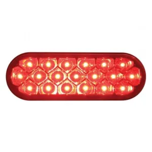 19 LED Oval Reflector Stop, Turn & Tail Light - Red LED/Red Lens