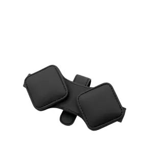 2 Pcs Black Car Sun Visor Glasses Holder Clip with Dual Magnetic Clamps | PU Leather | Anti-Slip | Multi-Functional Storage