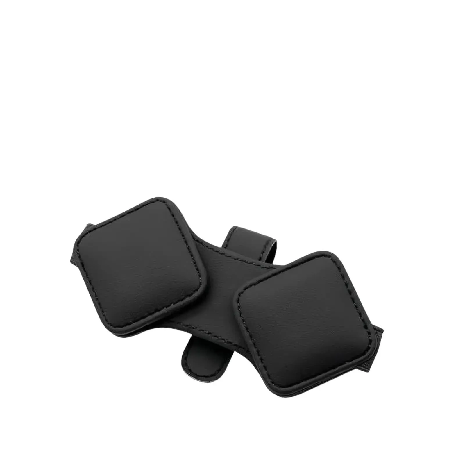 2 Pcs Black Car Sun Visor Glasses Holder Clip with Dual Magnetic Clamps | PU Leather | Anti-Slip | Multi-Functional Storage