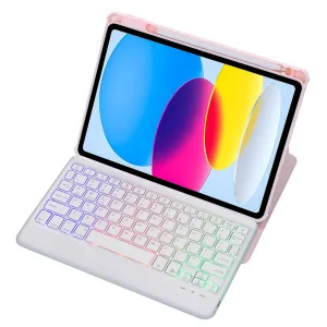 360 Rotation Bluetooth Keyboard Leather Case For Ipad 10.9 2022 With Backlight
