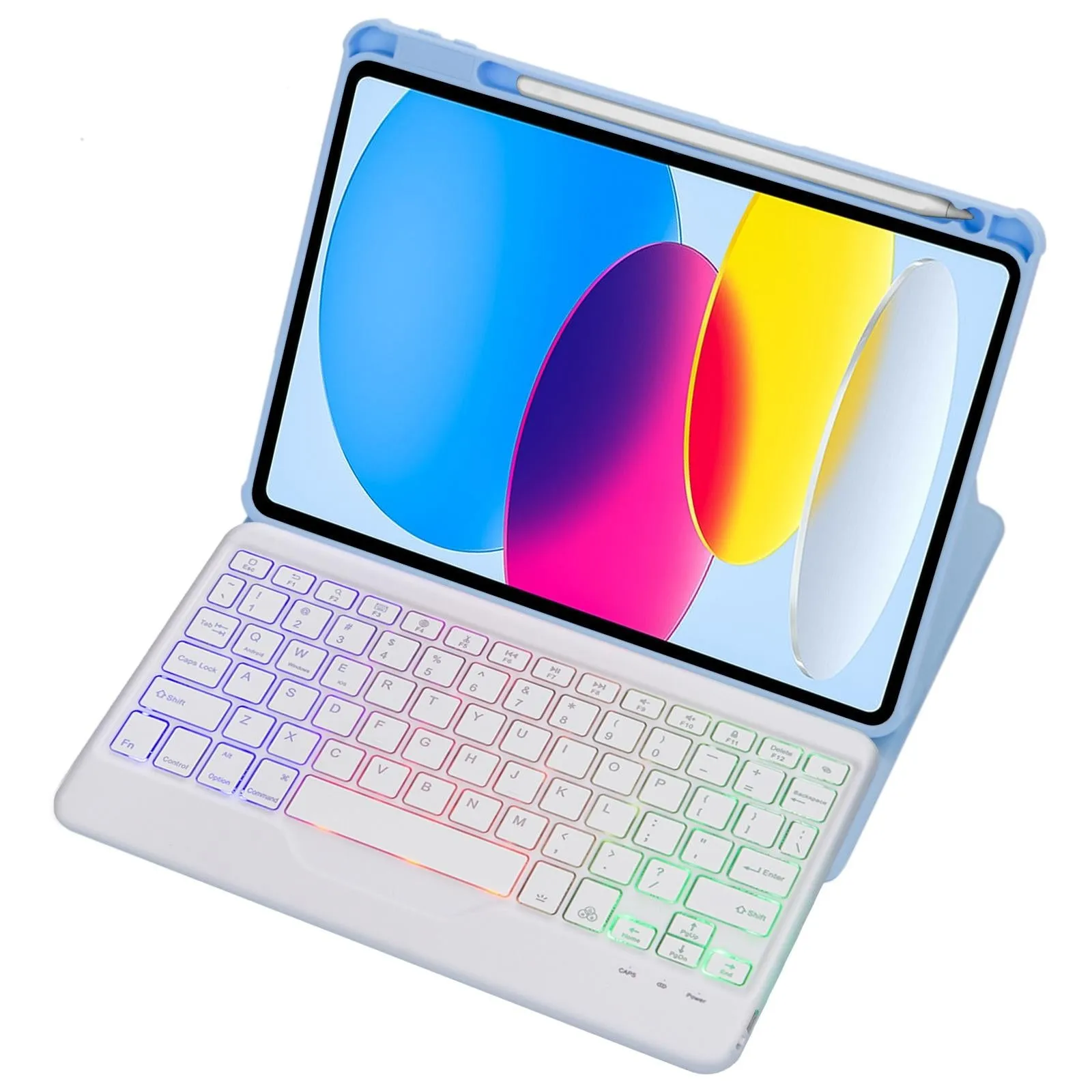 360 Rotation Bluetooth Keyboard Leather Case For Ipad 10.9 2022 With Backlight
