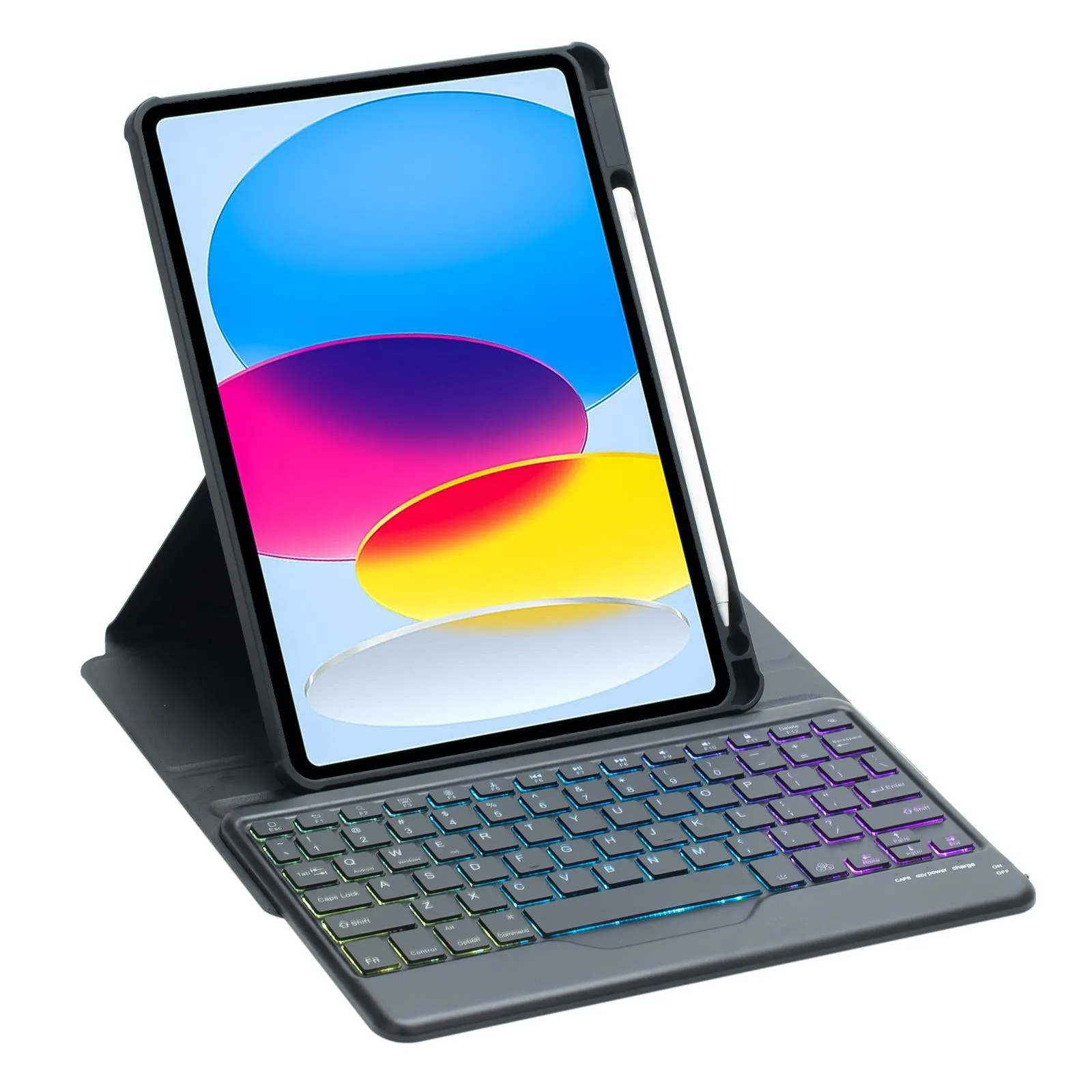 360 Rotation Bluetooth Keyboard Leather Case For Ipad 10.9 2022 With Backlight