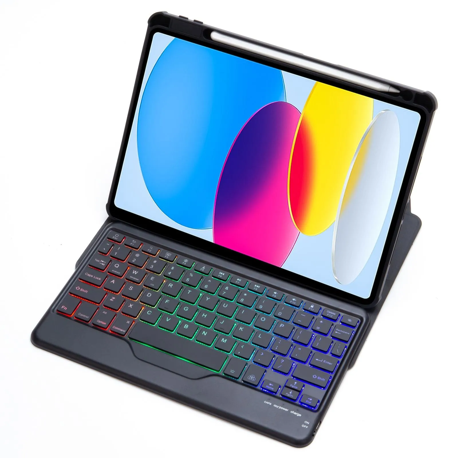 360 Rotation Bluetooth Keyboard Leather Case For Ipad 10.9 2022 With Backlight