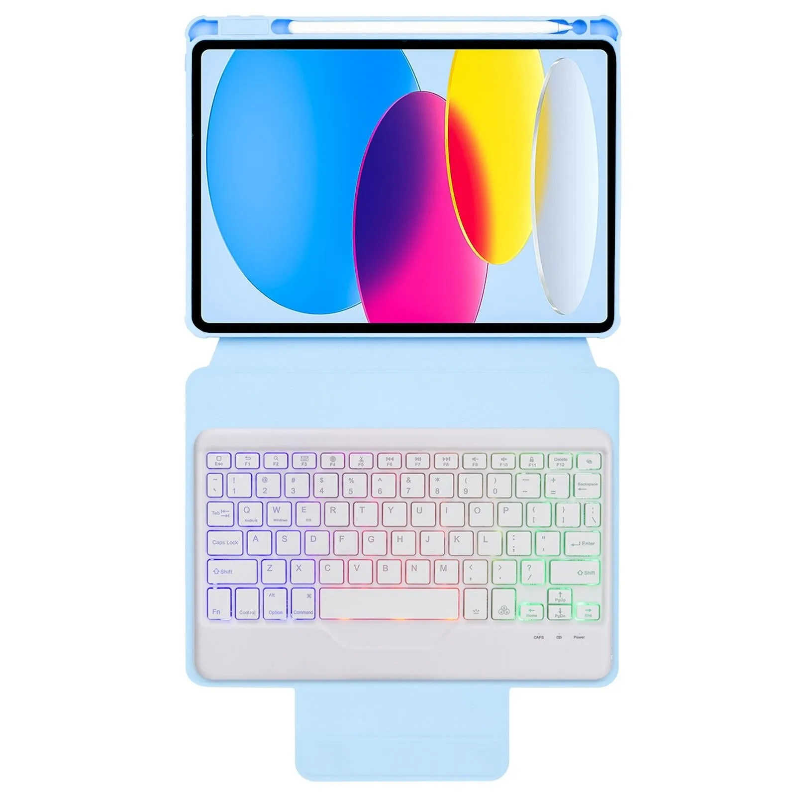 360 Rotation Bluetooth Keyboard Leather Case For Ipad 10.9 2022 With Backlight