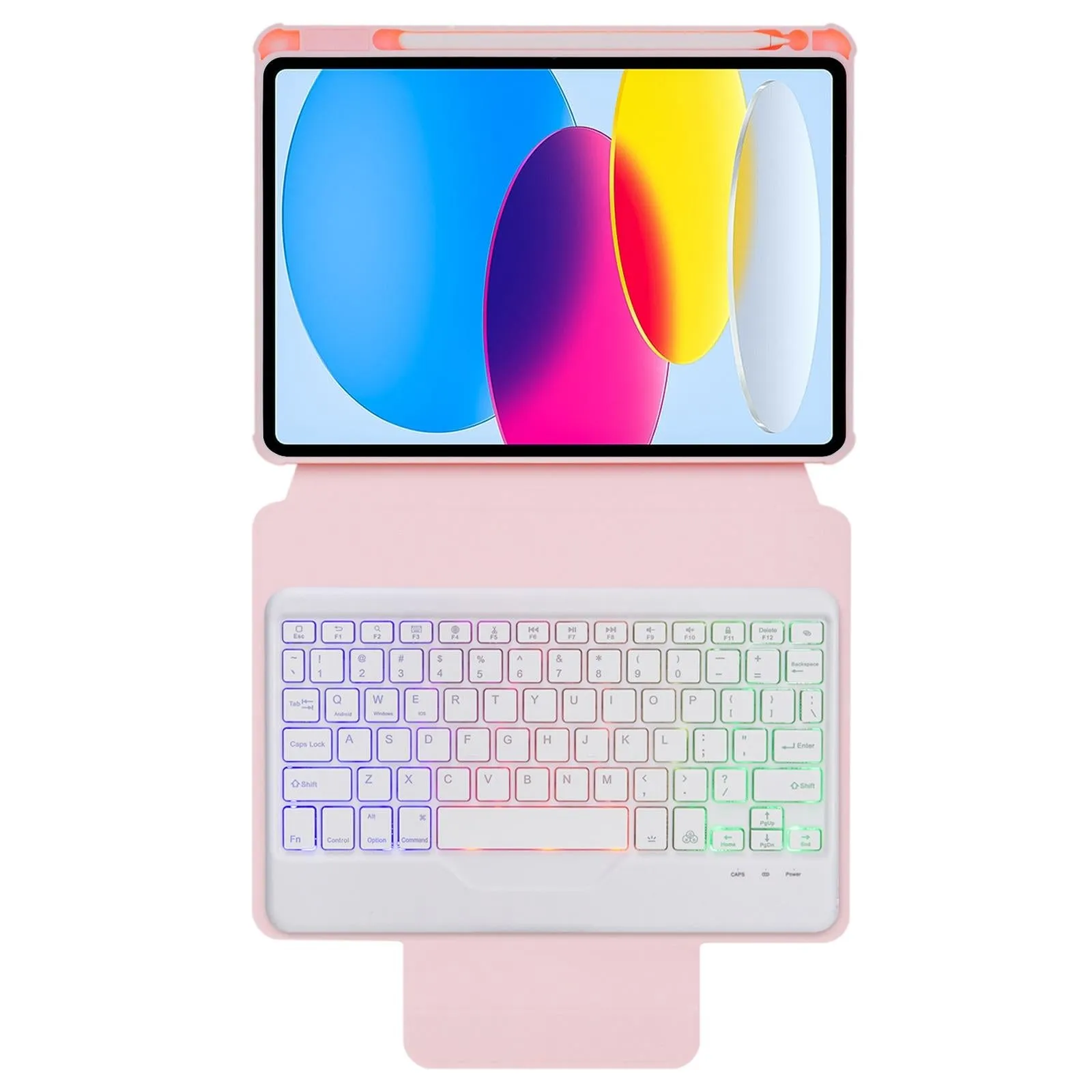360 Rotation Bluetooth Keyboard Leather Case For Ipad 10.9 2022 With Backlight