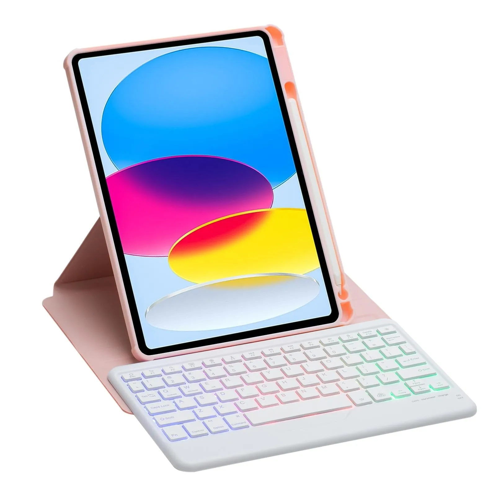 360 Rotation Bluetooth Keyboard Leather Case For Ipad 10.9 2022 With Backlight