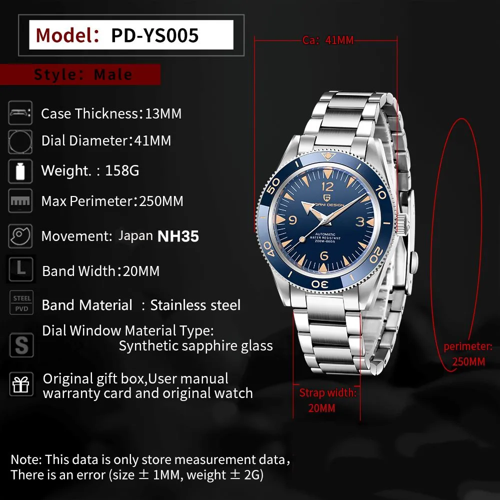 41mm Men's Automatic Mechanical Watch
