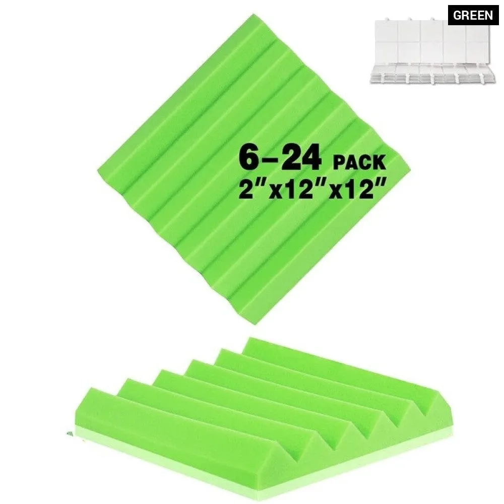 6- 24 Pcs Acoustic Foam Panels Soundproofing Foam Noise Cancelling Home Insulation High Density Studio Sound Absorbing Material