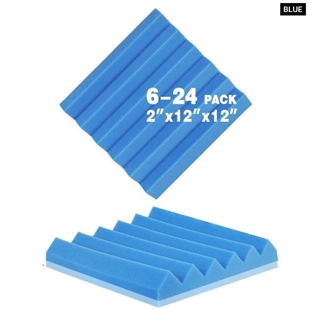 6- 24 Pcs Acoustic Foam Panels Soundproofing Foam Noise Cancelling Home Insulation High Density Studio Sound Absorbing Material