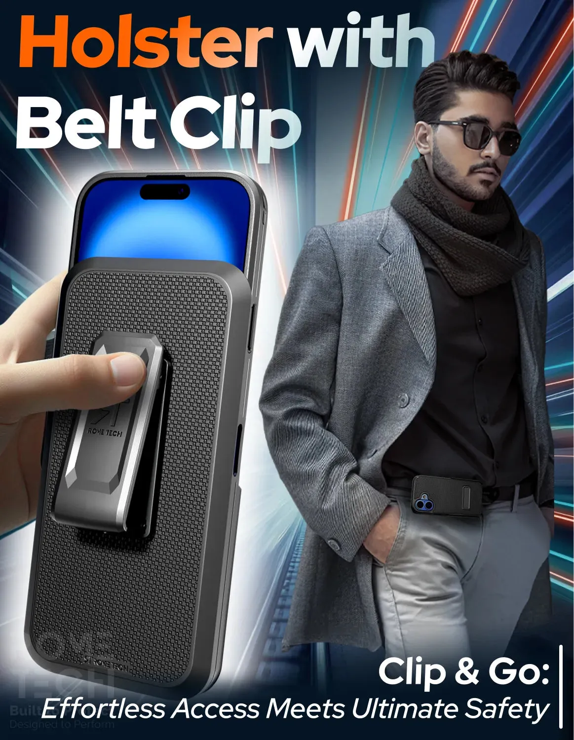 Apple iPhone 16 Plus Magsafe Holster Phone Case With Belt Clip