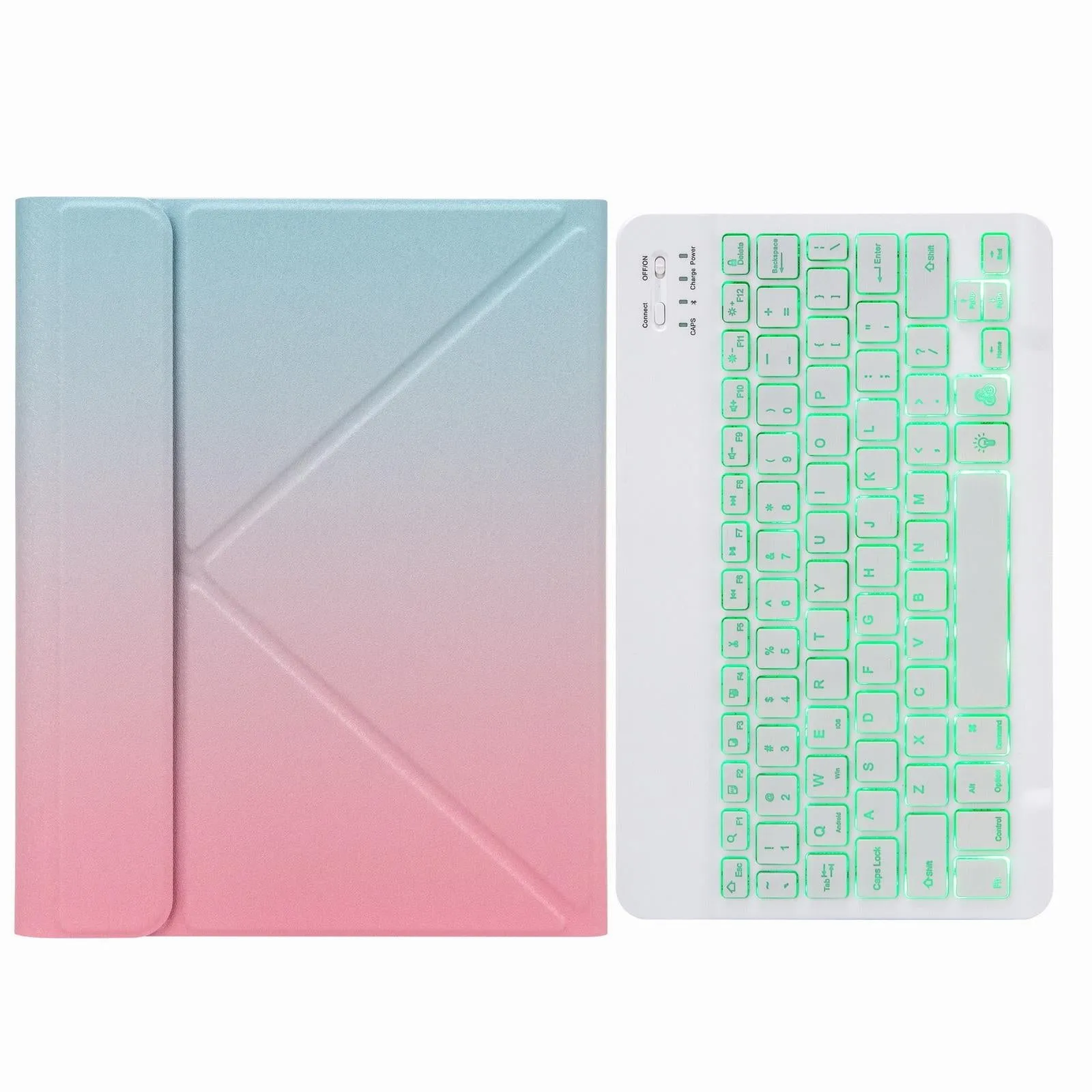 Bluetooth Keyboard Leather Case For Ipad 9.7 2018 / 2017 With Backlight & Three-Fold Holder