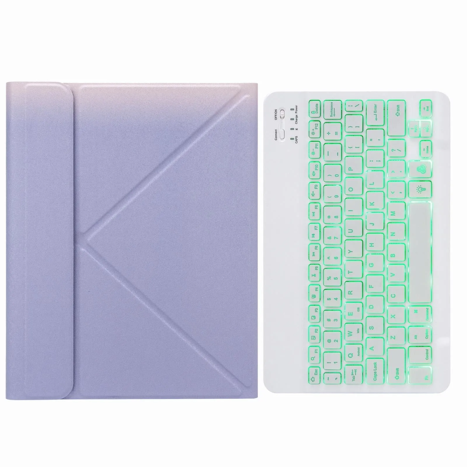 Bluetooth Keyboard Leather Case For Ipad 9.7 2018 / 2017 With Backlight & Three-Fold Holder