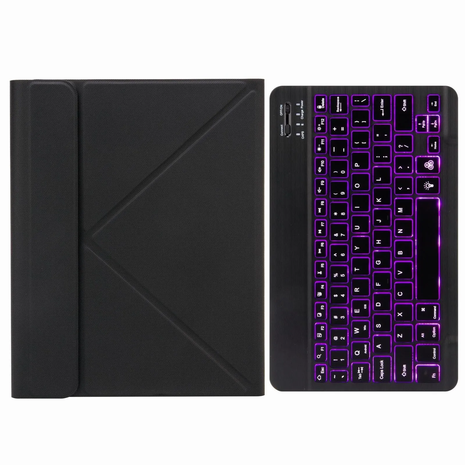 Bluetooth Keyboard Leather Case For Ipad 9.7 2018 / 2017 With Backlight & Three-Fold Holder