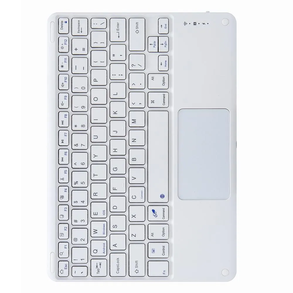 Bluetooth Keyboard Leather Case For Ipad 9.7 2018 / 2017 With Three-Fold Holder