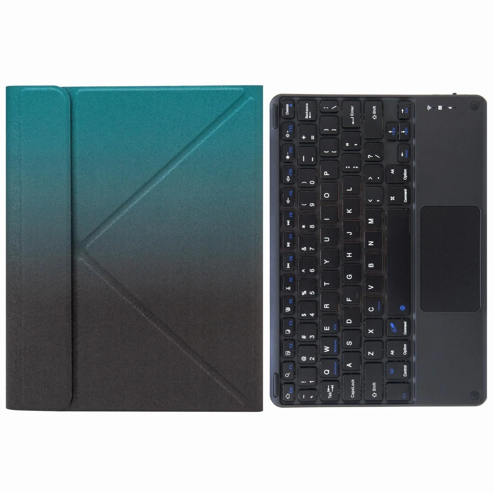 Bluetooth Keyboard Leather Case For Ipad 9.7 2018 / 2017 With Three-Fold Holder