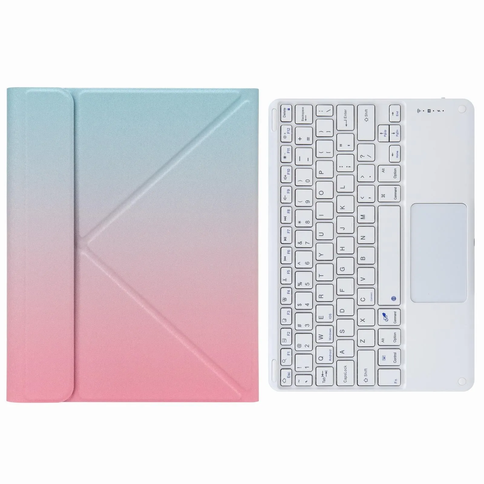 Bluetooth Keyboard Leather Case For Ipad 9.7 2018 / 2017 With Three-Fold Holder