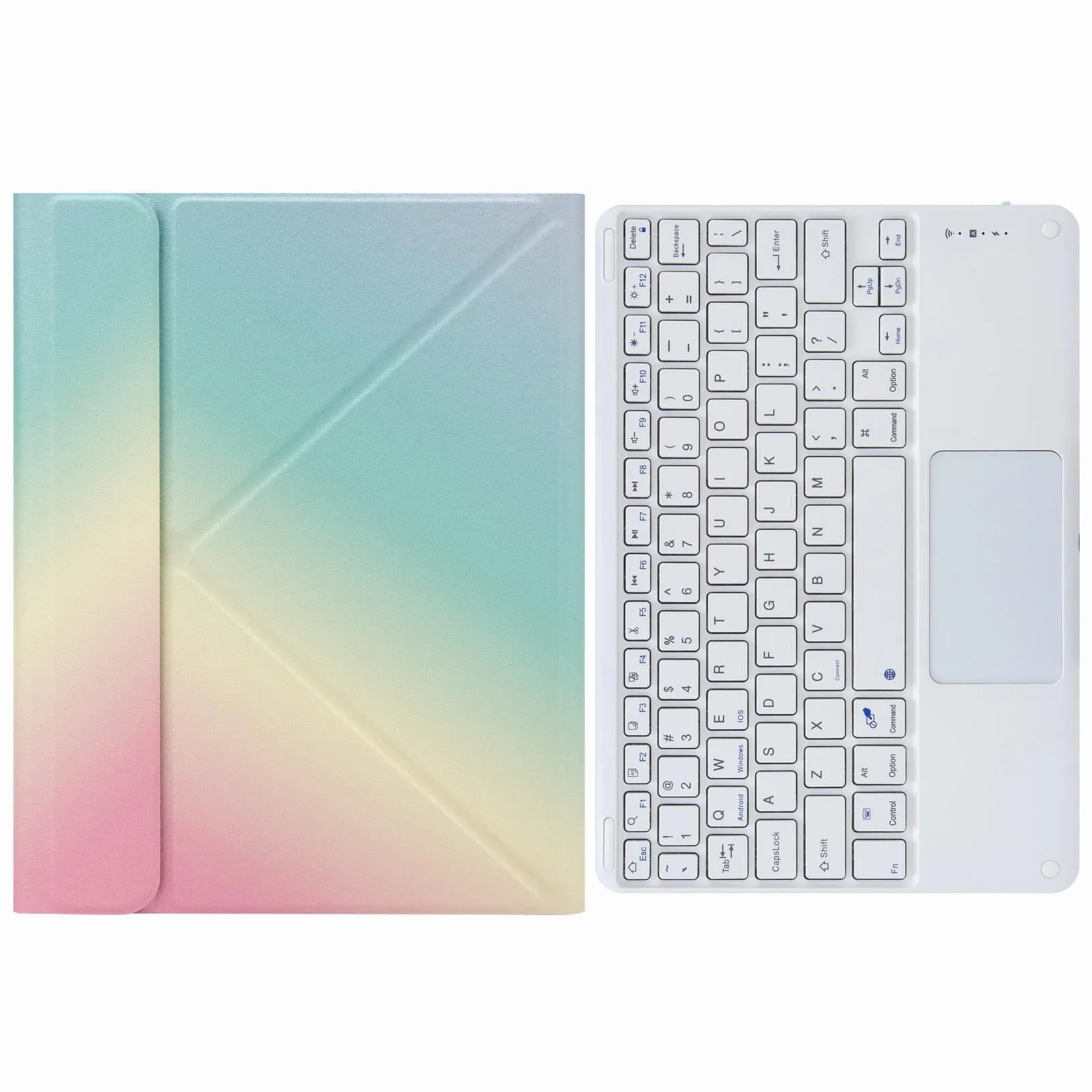 Bluetooth Keyboard Leather Case For Ipad 9.7 2018 / 2017 With Three-Fold Holder