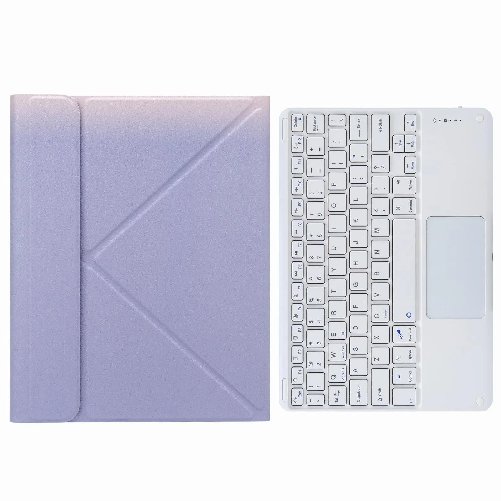 Bluetooth Keyboard Leather Case For Ipad 9.7 2018 / 2017 With Three-Fold Holder