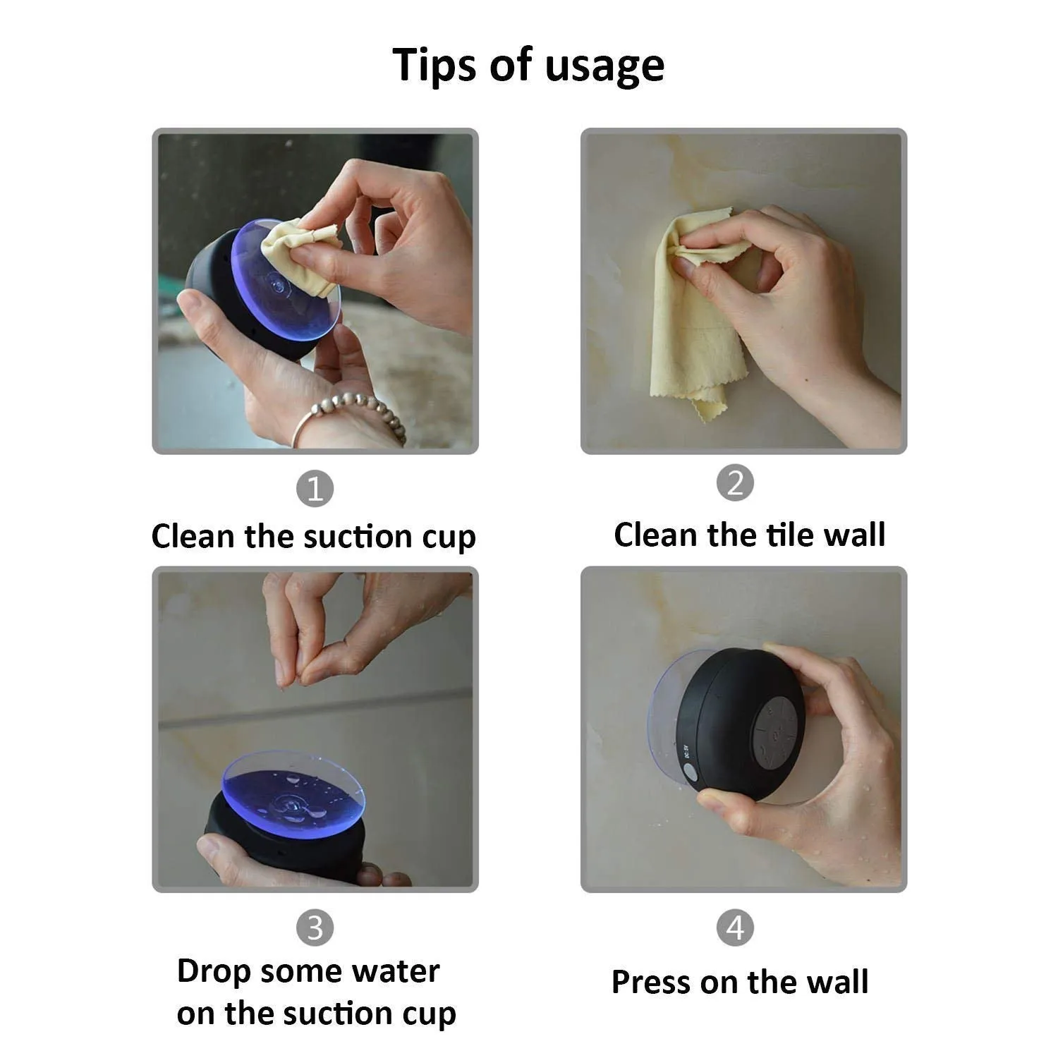 Bonbon Water-Resistant Bluetooth Shower Portable  Speaker - Open Box