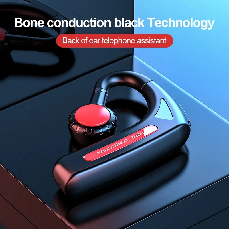 Bone Conduction Bluetooth Headset Hands-free Microphone Earphone