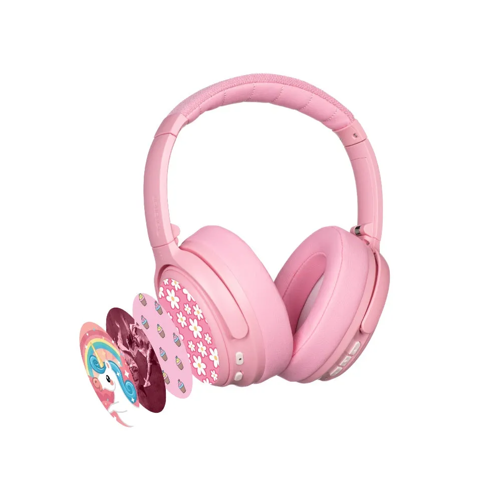 BUDDYPHONES ComosFun Active Noise Cancellation Wireless Bluetooth Headphone for Kid - Pink