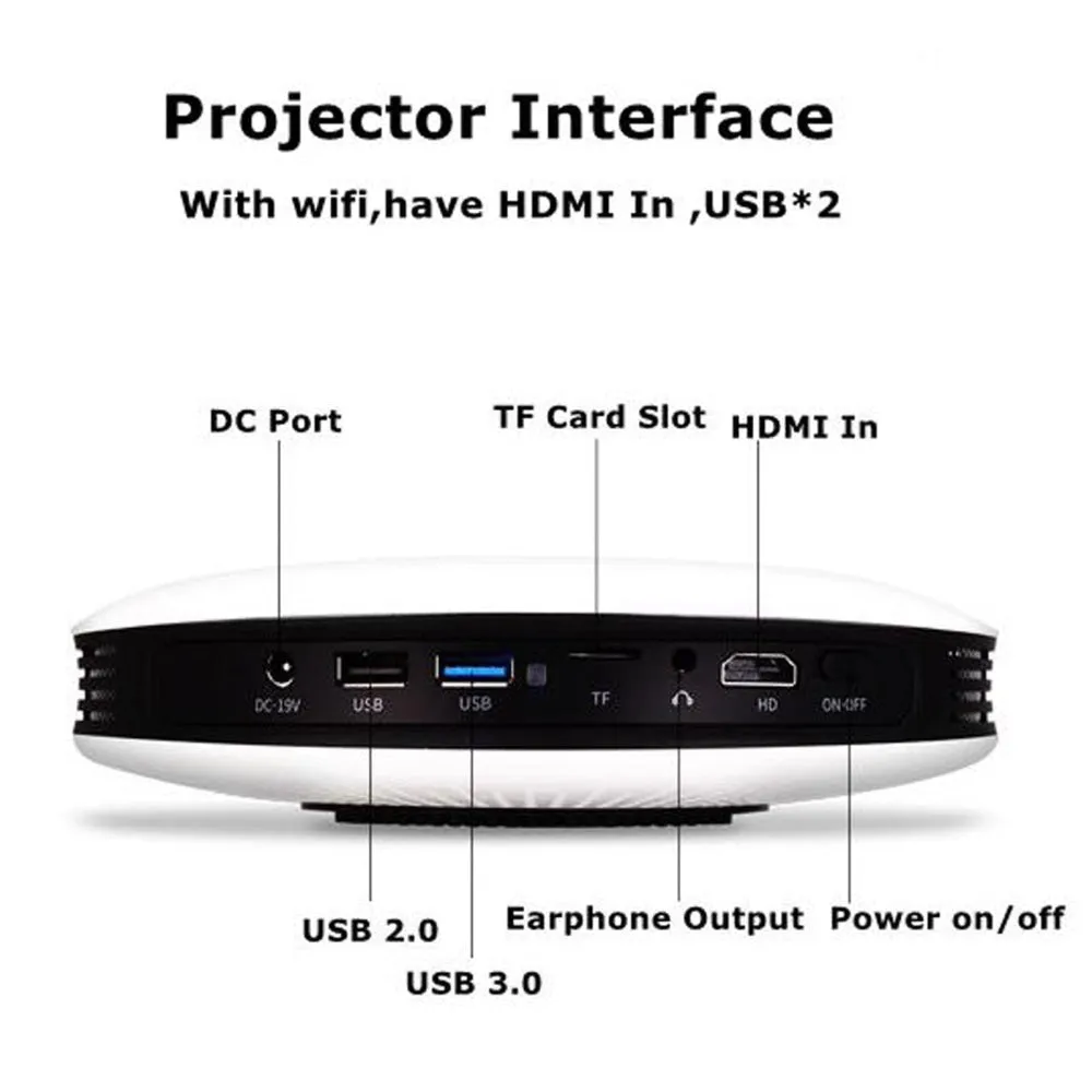 Dl-S9 1280X720P 300 Lumens Portable Home Theater Led Hd Digital Projector Android 6.0 2G   16Gb