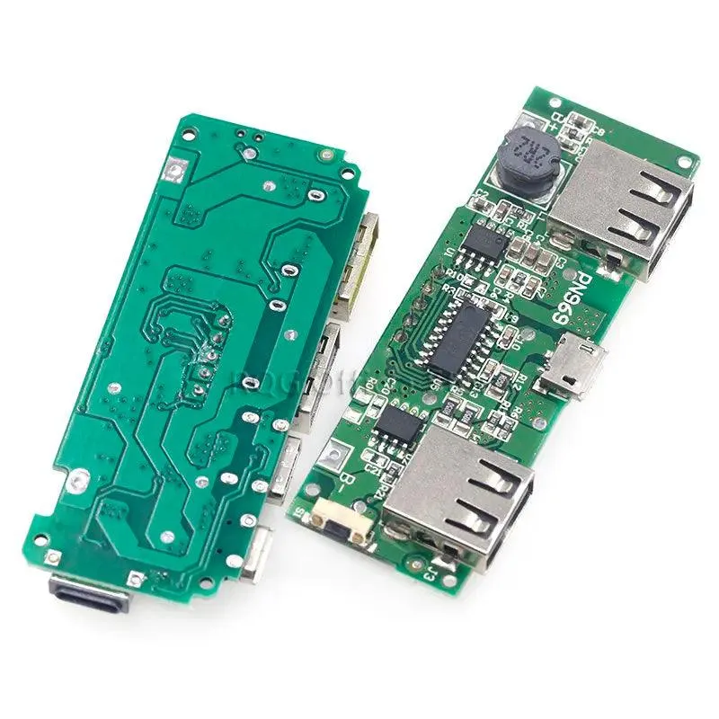 Dual USB Lithium Battery Charging Module with LED Display - 5V 2.4A Micro/Type-C Power Bank for 18650 Cells