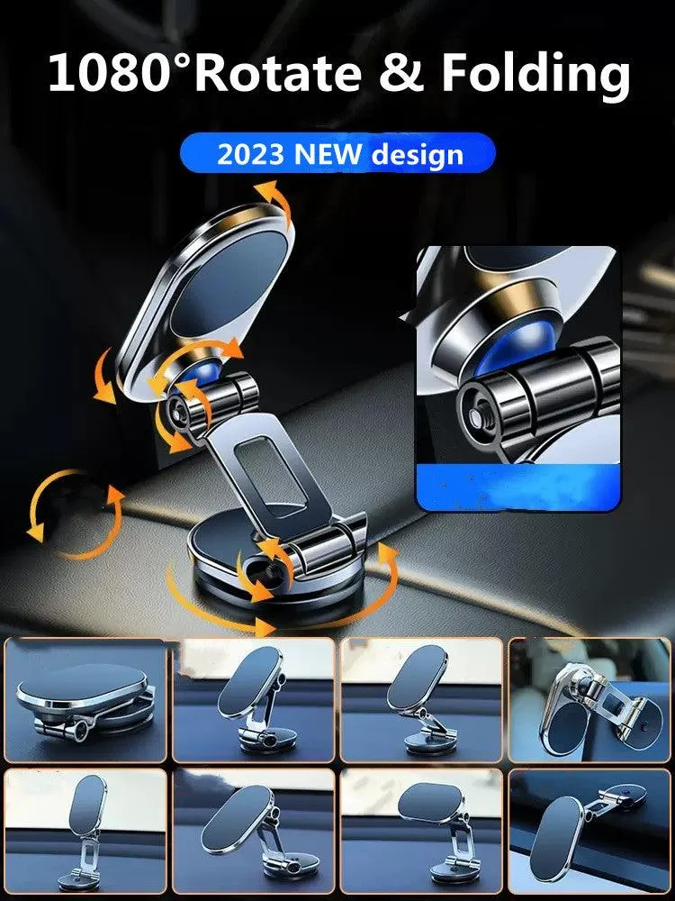 Foldable Universal Rotate Metal Magnetic Car Phone Holder - Air Vent Magnet Mount GPS Support