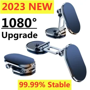 Foldable Universal Rotate Metal Magnetic Car Phone Holder - Air Vent Magnet Mount GPS Support