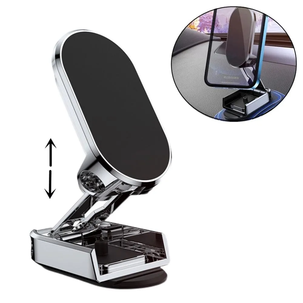 Foldable Universal Rotate Metal Magnetic Car Phone Holder - Air Vent Magnet Mount GPS Support