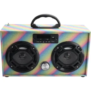 Glitter Rainbow Boombox-Bluetooth w/LED Lights