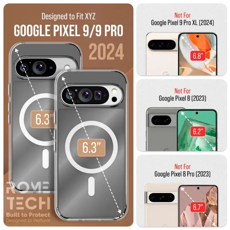 Google Pixel 9 / 9 Pro 6.3"(2024) Hybrid Shockproof Clear Slim Acrylic Case with MagSafe