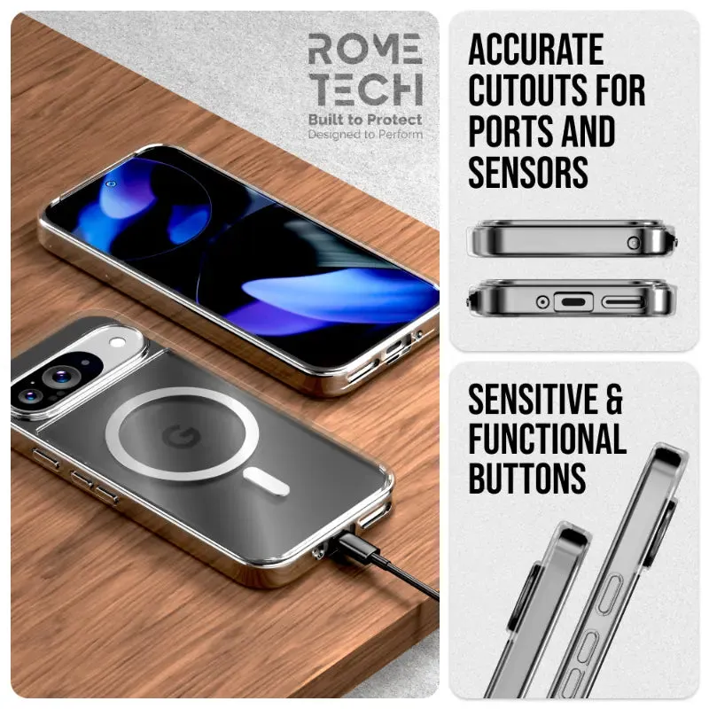 Google Pixel 9 / 9 Pro 6.3"(2024) Hybrid Shockproof Clear Slim Acrylic Case with MagSafe