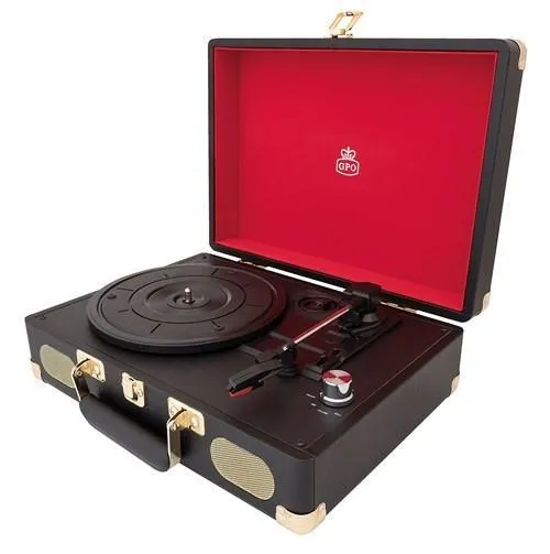 GPO Soho Vinyl Record Player   Built-in Speaker - Black