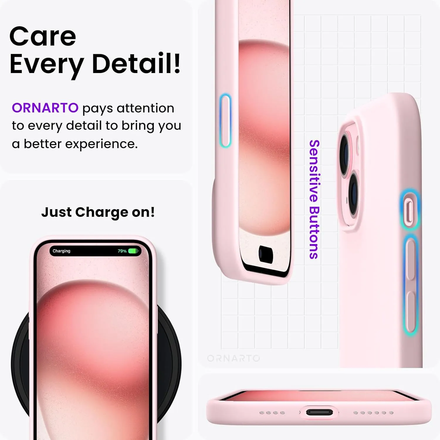 i Phone 16 Pro Max Case 6.7" Slim Liquid Silicone 3 Layers Full Covered Soft Gel Rubber Cover Protective Phone Case