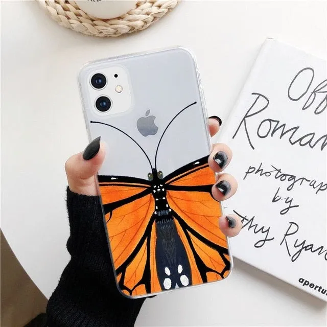 KULIAI Clear Monarch Butterfly Phone Case