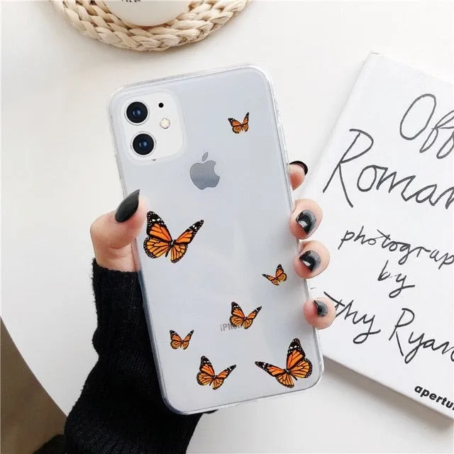KULIAI Clear Monarch Butterfly Phone Case