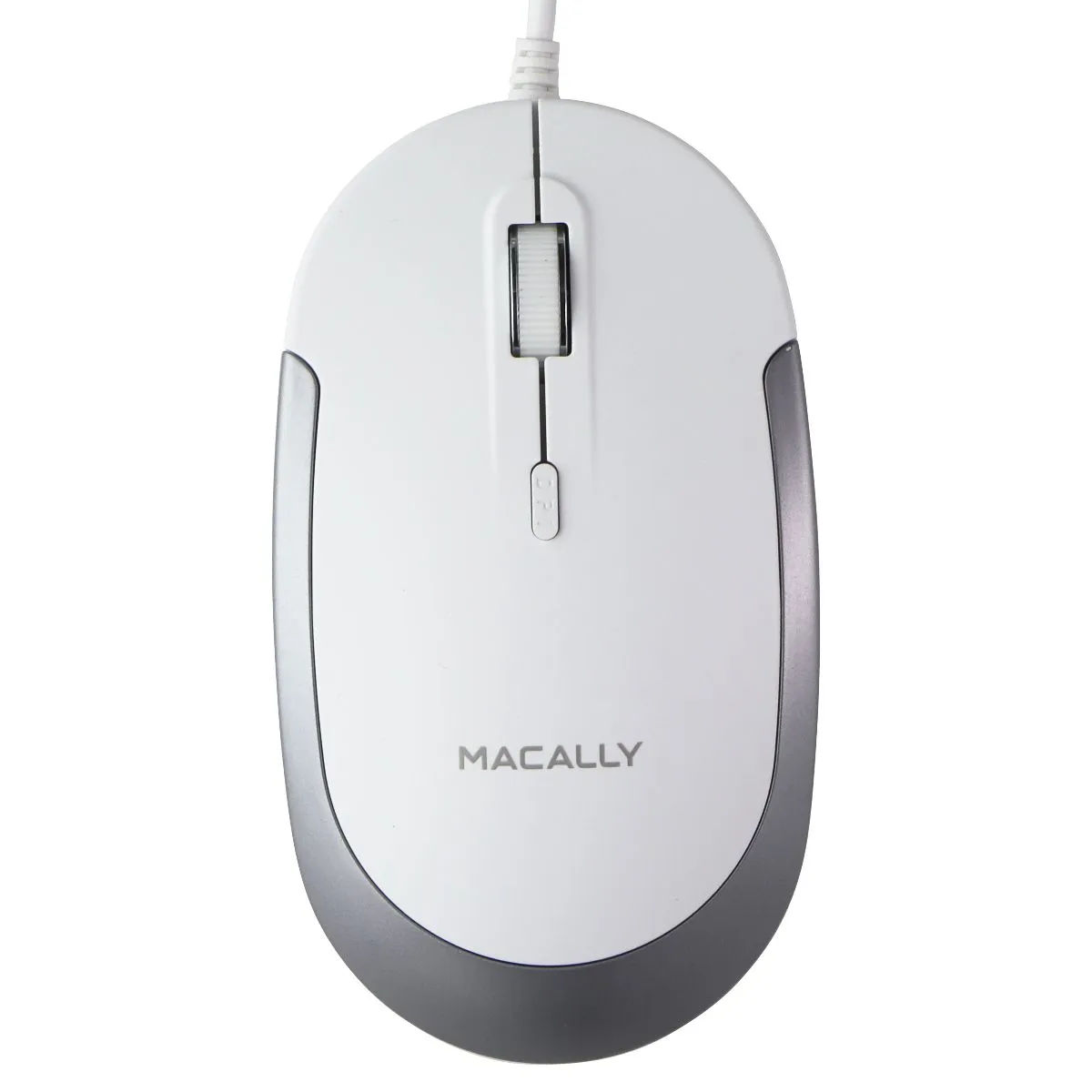 Macally (5-ft) USB Wired 3-Button Silent Mouse for Mac/PC - (DYNAMOUSE) White