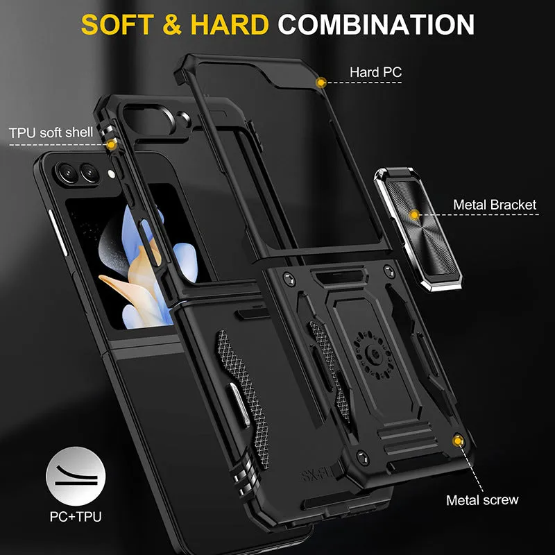 Magnetic Ring Stand Shockproof Rugged Case For Samsung Galaxy Z Flip 5
