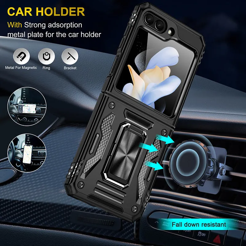 Magnetic Ring Stand Shockproof Rugged Case For Samsung Galaxy Z Flip 5