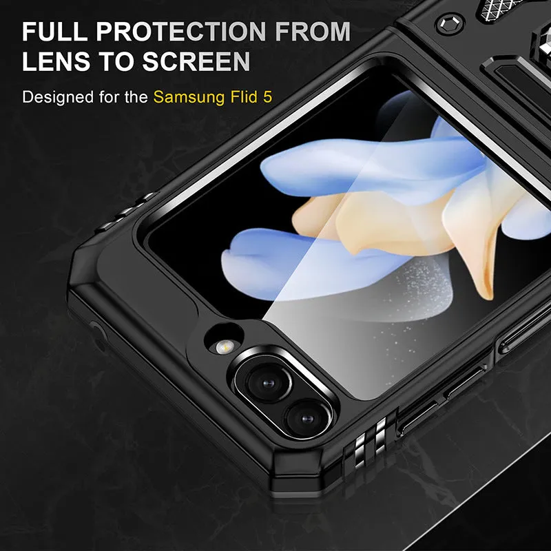 Magnetic Ring Stand Shockproof Rugged Case For Samsung Galaxy Z Flip 5