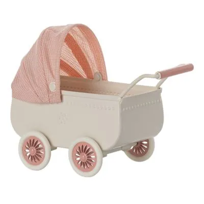 Maileg Pram, Mouse - Coral