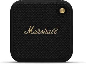 Marshall Willen Portable Bluetooth Speaker  Black & Brass | 15  Hrs Playtime, IP67 Waterproof, Stack Mode, Built-In Mic