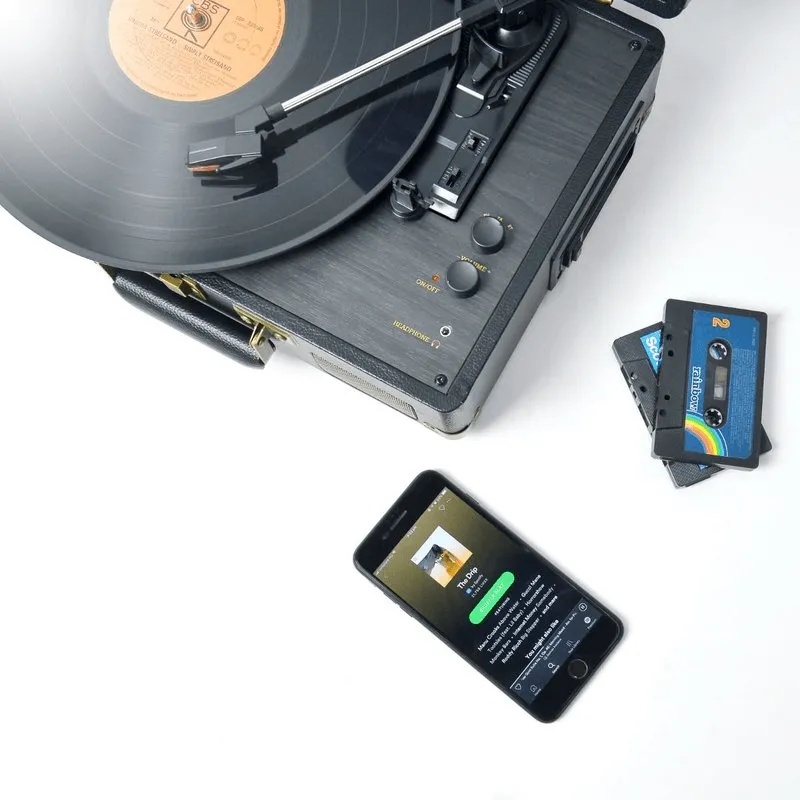 mbeat Uptown Retro Bluetooth Turntable & Cassette Player