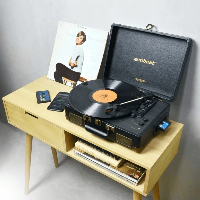 mbeat Uptown Retro Bluetooth Turntable & Cassette Player