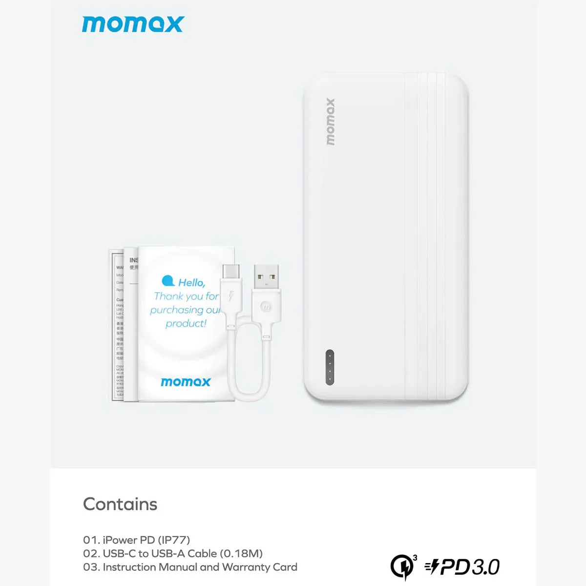 Momax iPower PD Fast Charge Power Bank (10000 mAh)