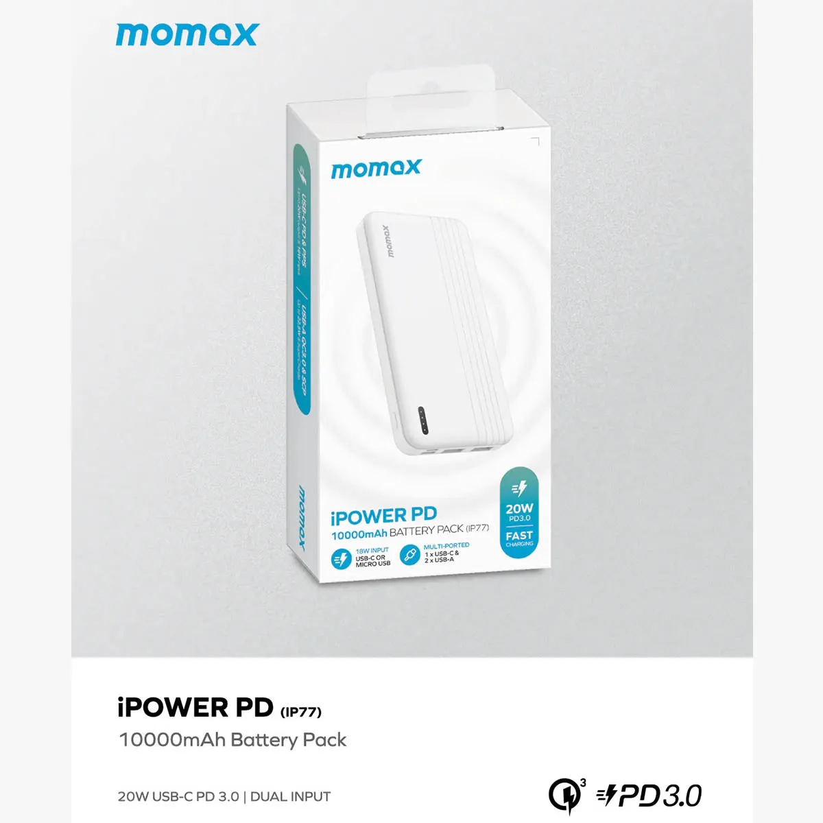 Momax iPower PD Fast Charge Power Bank (10000 mAh)