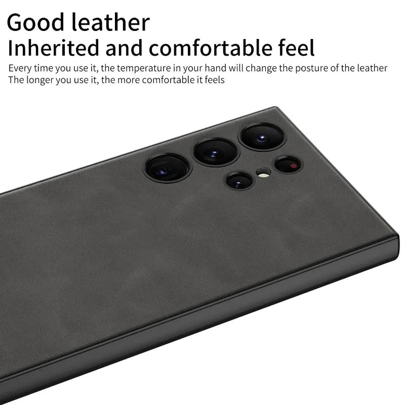 Skin Friendly Matte Plain Leather Soft Silicone Phone Case For Samsung Galaxy S24