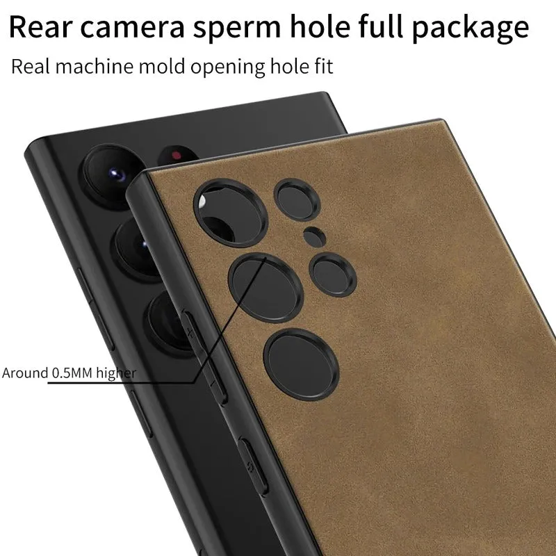 Skin Friendly Matte Plain Leather Soft Silicone Phone Case For Samsung Galaxy S24